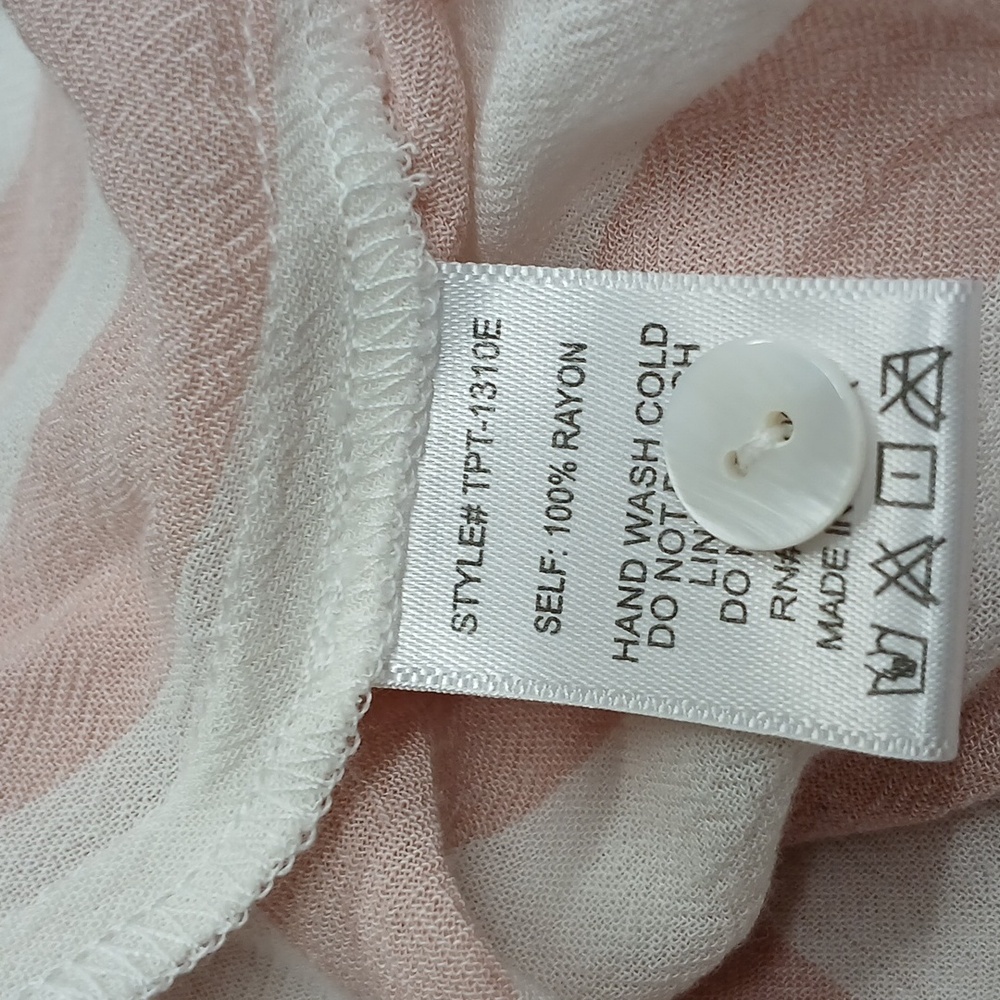 Sundays Tie Front Top in Pink and White Stripe - Picture 10 of 13
